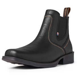 SUREWAY Men's Western Chelsea Cowboy Boots, Square Toe Casual/Work/Dress, Ankle Retro Stylish, Durable Comfortable Classic Short for All-Weather