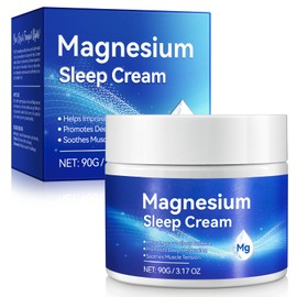 QJCWXIAOX Magnesium Cream,Topical Magnesium Cream with Pure Zechstein Magnesium,Magnesium Lotion,Rich in Almond Oil, Lavender, Vitamin E,Topical Magnesium Oil for Feet, 3.17 OZ