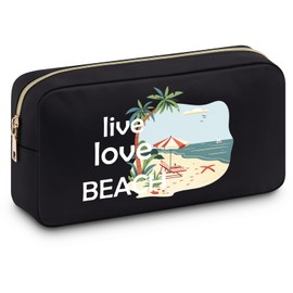 Beach Gifts for Women Friends Cosmetic Bag Beach Lover Gifts Beach Themed Gifts for Women Besties Sister Funny Vacation Gift Makeup Bag Birthday Christmas Graduation Gift Travel Gift