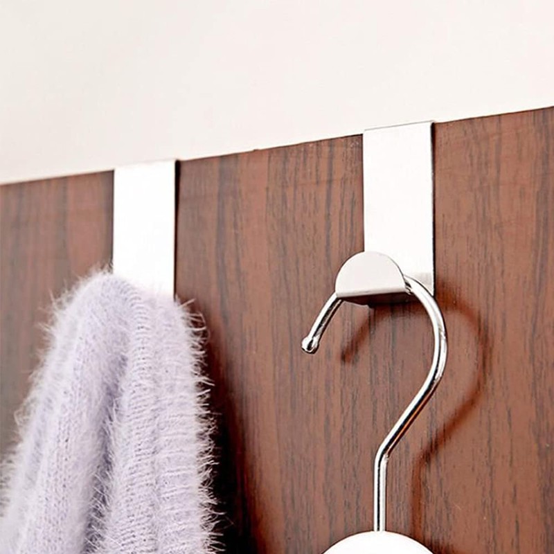 WYAN 6PCS Multifunctional Door Hook, Z Shaped Stainless Steel Hook,