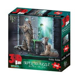 Lisa Parker LP10909 Hubble Bubble Cat 3D Effect Jigsaw Puzzle, Multicoloured