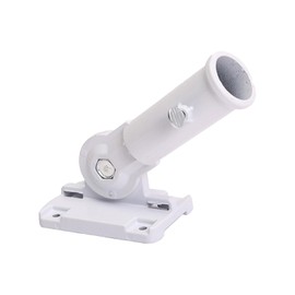 Eterspr Adjustable Flagpole Bracket, Vlaggenpole Base, Flag Pole Bracket Wall Mount, Suitable for Most Flagpoles, White, Angle Adjustable
