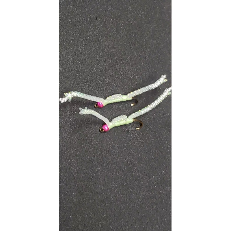 fly-- flies FLY-FLIES-ICE JIGS (* PINK BEAD HEAD GLOW WORWS