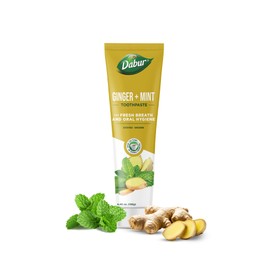 Dabur Organic Ginger & Mint Toothpaste | 100 ml | Everyday Use | Fights Dental Bacteria & Bad Breath | Toothpaste for Adults & Kids | Paraben Free, SLS Free, No Alcohol | Pack of 1