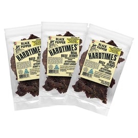 Hardtimes Handcrafted Beef Jerky - Black Pepper Flavor - 3 Pack of 4 oz. Bags