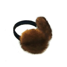 Hima Mink Fur Earmuffs (Light Brown Pastel) Made in USA