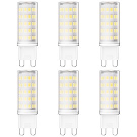 6Pcs LED Bombillas G9, 500 Lúmenes, 52 Led Haz de 360 °Lámpara de Ahorro de Energía,5W Lámpara LED G9, 50W Bombilla Halógena Equivalente (luz cálida, 3000k)
