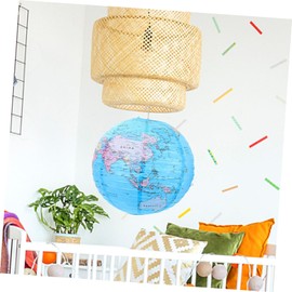 COLLBATH 2Pcs World Map Earth Globe Lanterns Decorative Hanging Lanterns for Party Shower Birthday Room Decor