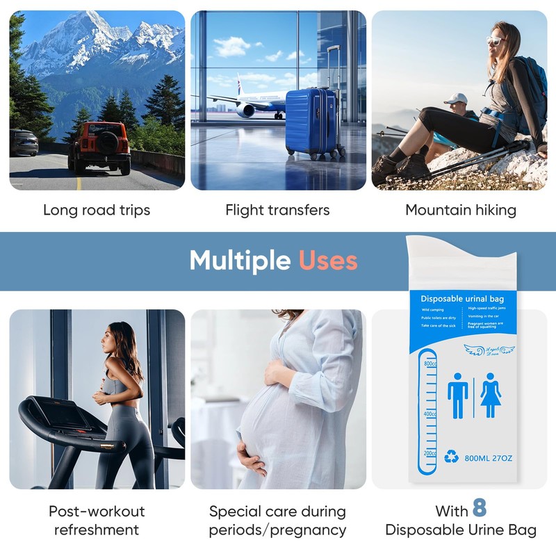 POCALAND Portable Travel Bidet & 8 PCS Disposable Urine Bag,