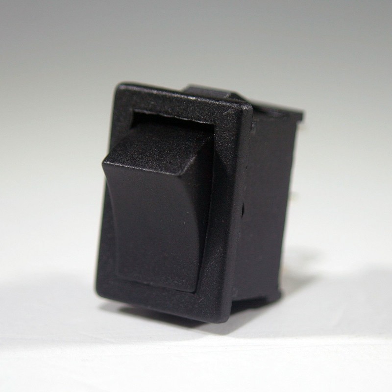 Mini Rocker Switch, Black, 1-Pole, Max. 250V/3A