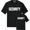 Men's Security T-Shirt Screen-Printed Front & Back (Black/White, 3XL)