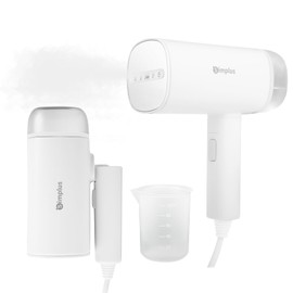 SIMPLUS Travel Steamer for Clothes, Portable Handheld Garment Steamer for Clothing, 10s Fast Heat Up, 170ml Water Tank with Measuring Cup, Small Foldable Fabric Wrinkle Remover for Home, White