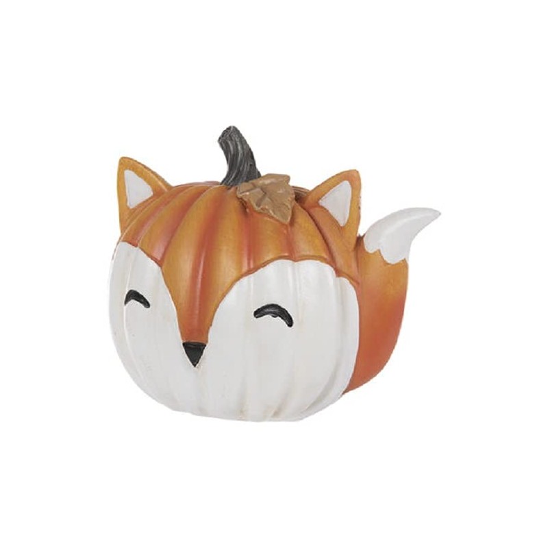 Fox Pumpkin Home Autumn Fall Harvest Decoration Height 4"