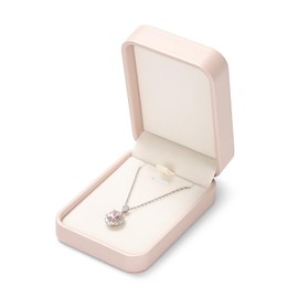 Oirlv Pink Necklace Box Necklace Storage Box Pendant Case for Birthday Engagement Wedding Anniversary Valentine's Day