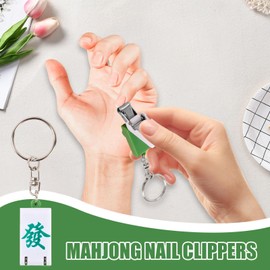 Foldable Nail Clipper - Keychain Mahjong Nail Clipper - Wear-Resistant Manicure Tools, Stainless Steel Nail Trimmer for Travel, Business Trip