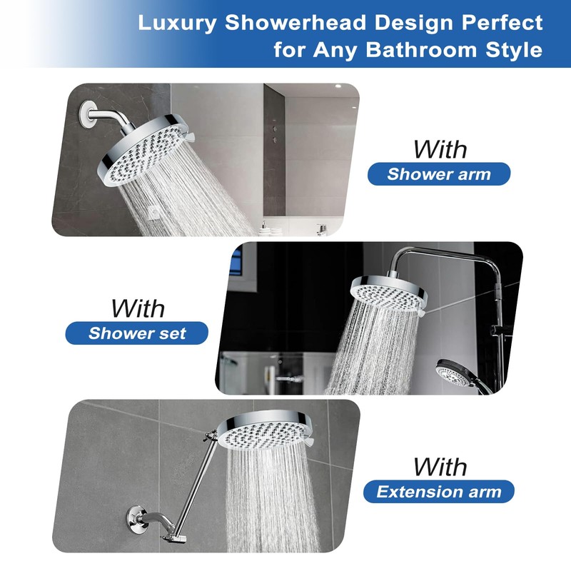 SOMDARHK High Pressure Shower Head: Rain Fixed Shower Heads with