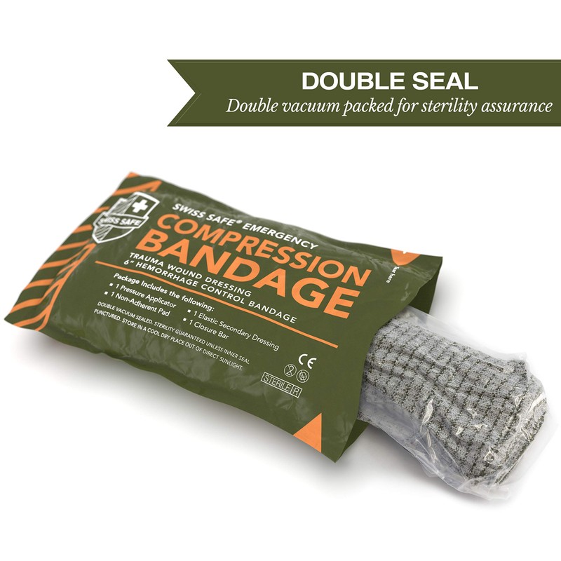 Swiss Safe 6 Inch Israeli Bandages Trauma Kit - Sterile