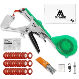 Miyake Plant Tying Machine, Garden Tape Tool with 30 Tape Rolls & 10,000 PCS Staples for Tomatoes, Peppers, Vines, Cucumbers, Ergonomic Design for Gardeners, Farmers, Greenhouse & Outdoor Use