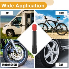 Partuto 10 Pcs 70mm Tire Valve Extension Universal Plastic 180 Degree Tyre Valve Stem Extender for Car Motorcycle RV Truck Bike