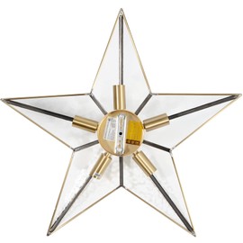 YIYIBYUS Light Star Shape Ceiling Lamp Bedroom Modern Ceiling Fixtures, Pentagram Chandelier Gold LED Ceiling Light Nordic 5 Light Pendant Lamp Fixture110-220V (w/o Bulb)