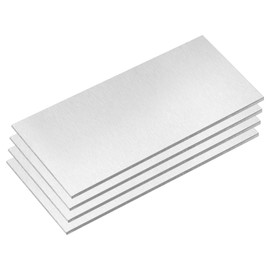 sourcing map 4Pcs 6061 Aluminum Sheet, 150mm x 75mm Rectangle Aluminum Plate 3mm Thick Flat Metal Stock for Industry Welding Crafting
