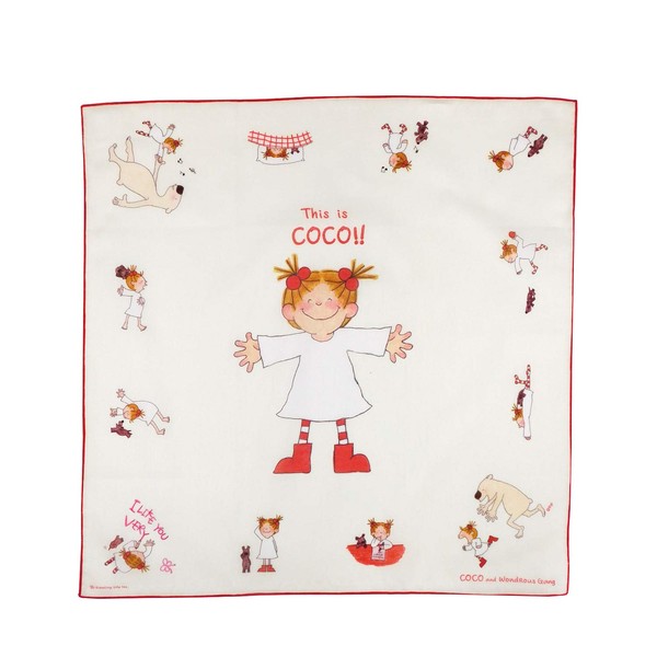 Coco-chan Greeting Life Large Handkerchief RYZ-855, Size: Approx. 18.9 x