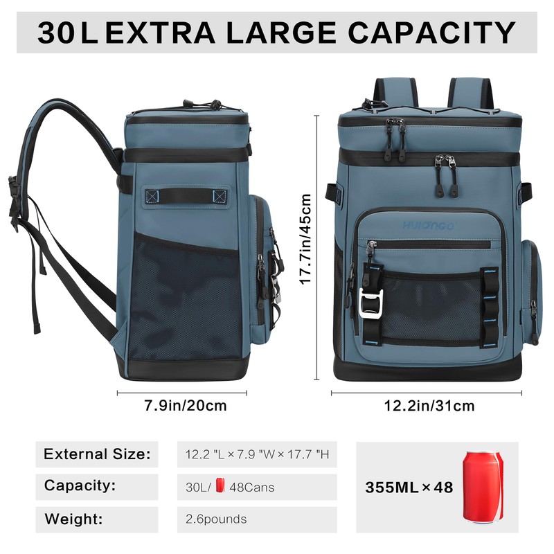 Hulongo 48Cans Cooler Backpack, Waterproof Insulated Backpack Cooler for Men