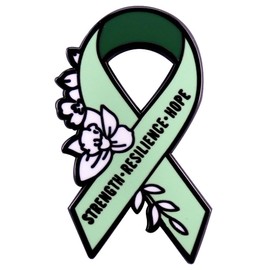 yangjinyu Green Ribbon Enamel Lapel Pin Strength Resilience Hope Enamel Pin Mental Health Badge Hope Ribbon Pin Care Gift Accessory