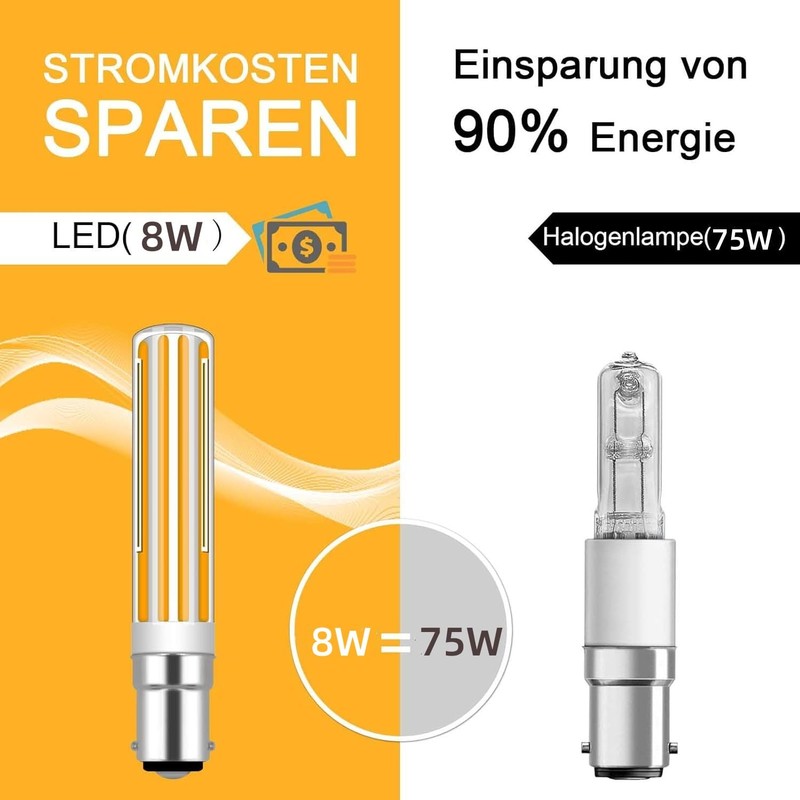 B15D LED Bulb Dimmable 8 W Replaces Osram Halolux Ceram