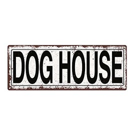 Homebody Accents - Funny Dog House Metal Sign – 6"x16" Rustic Metal Wall Art for Home Decor, Indoor/Outdoor Entryway Sign, Made in USA, Gift for Dog Owners & Pet Lovers