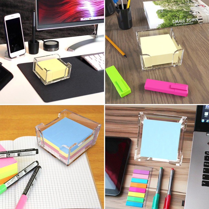 XQIGI Acrylic Sticky Note Holder for 3 x 3 Post