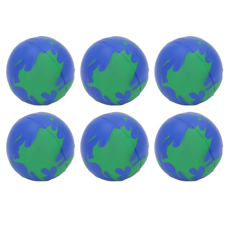 12PCS Globe Soft Ball 63mm Squeezable PU Portable Earth Stress