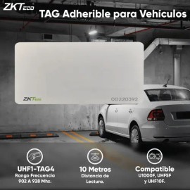 TAG UHF ZKTeco Adherible para Vehículos Blanco Modelo UHF1-TAG4 10m                                                                                   
