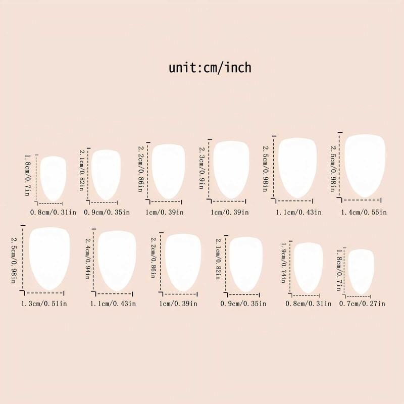 24Pc Short Press on Nail Stickers for Women, French Polka