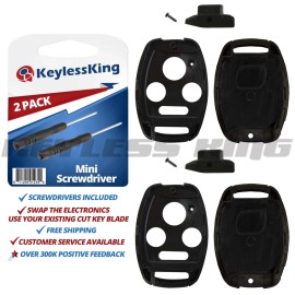 KeylessKing* 2 For 2009 2010 2011 2012 2013 2014 Honda Pilot Remote Key Fob Uncut Shell Case