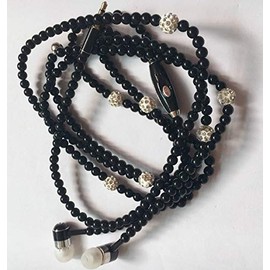 SPRINT4DEALS - Auriculares con cable con micrófono, auriculares estéreo de calidad de sonido con cancelación de ruido para correr, cocinar, gimnasio/deportes (perla, negro)