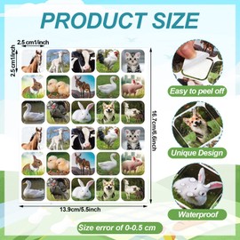 Seajan 600 Pcs Farm Animal Stickers for Kids Farm Animals Photos Stickers Realistic Animal Stickers Cow Pig Duck Rabbits Chick Stickers for Classroom Barnyard Friends Theme Party Favor