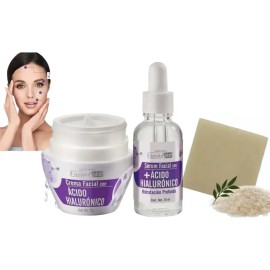 Kit Skincare Arabela Serum Ácido Hialurónico Crema Jabón Facial Día Noche
