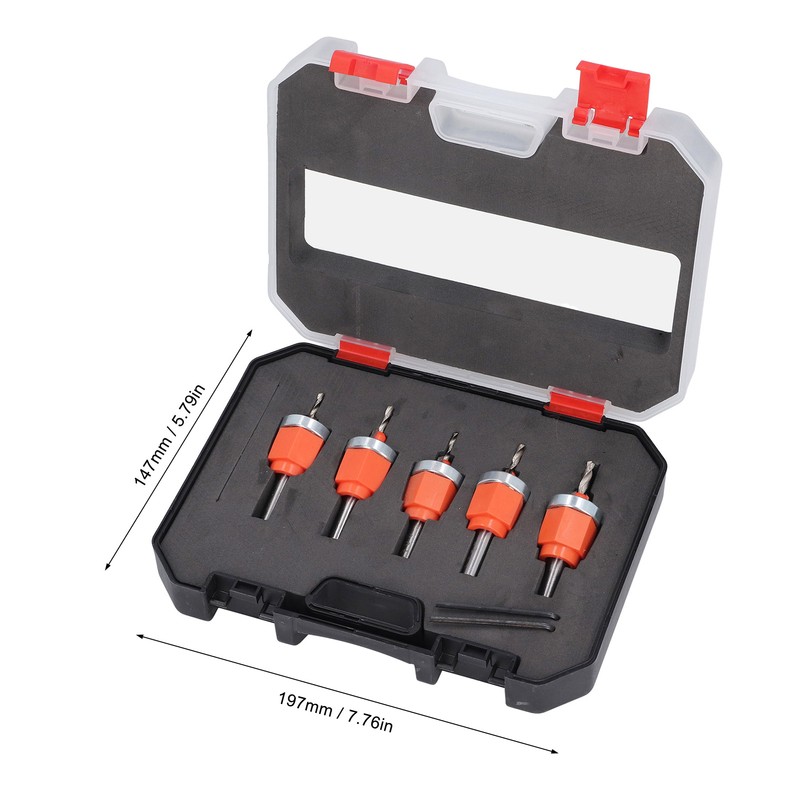5 Pcs Countersink Drill Bit Set 2.8 3 3.2 3.5