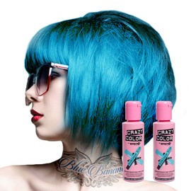 2 x Crazy Colour Semi Permanent Hair Colour 100ml, , ,