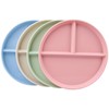 sukevitor Pack of 4 Divided Plates, Reusable Compartment Plates Three