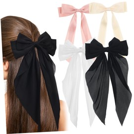 Healeved 4 Pcs Hair Bows Set Versatile Hair Accessories for Women Easy to Use Ribbon Barrettes Hold for Daily Wear Special Occasions