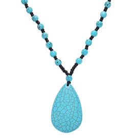 Turquoise Necklace, Costume Jewellery for Women, Bohemian Turquoise Jewelry, Turquoise Vintage Boho Jewelry for Women, Turquoise Jewellery for Women, Costume Jewellery for Women as Gift (Blue)
