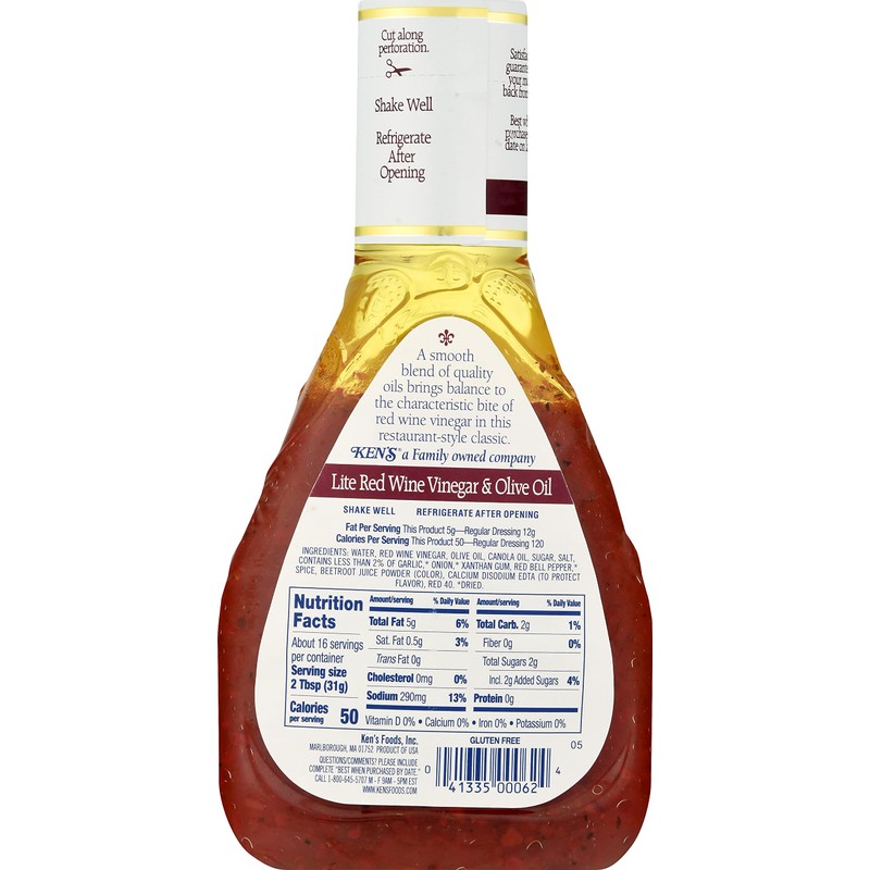Ken's Steak House Lite Red Wine & Olive Oil Dressing,16