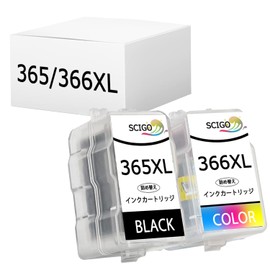SCIGO BC-365XL BC-366XL Refill Ink Cartridge, Canon Ink 365, 366, ts3530, Compatible Ink, BC-365, BC-366, BC366, BC366, 2-Color Set (Black, Color), Instructions Included, Individual Packaging, Extra