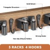 Imillet Broom Holder Wall Mount, Rustic Wood Broom Hanger with