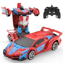 DEERC DE120 RC Car, Stunt Car, Patrol Car, For Children, Transformable, Remote Control Car, Demo Mode, 360° Rotation, 2.4 GHz, Domestic Certified, Toy, Christmas Gift, For Kids, Boys, Elementary
