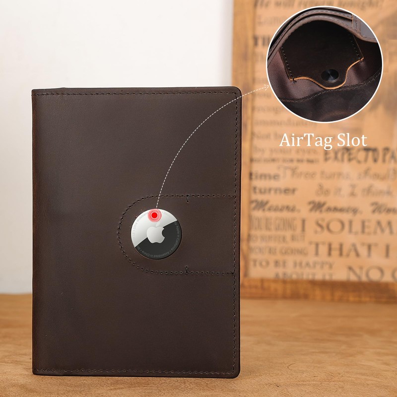 Polare Slim RFID Blocking Leather Passport Holder Travel Bifold Wallet