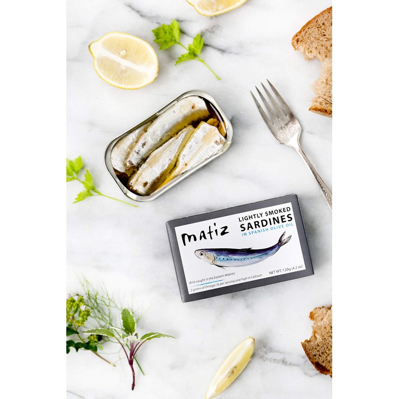 Matiz Sardines Lightly Smoked 4.2 oz Imported From Spain (12