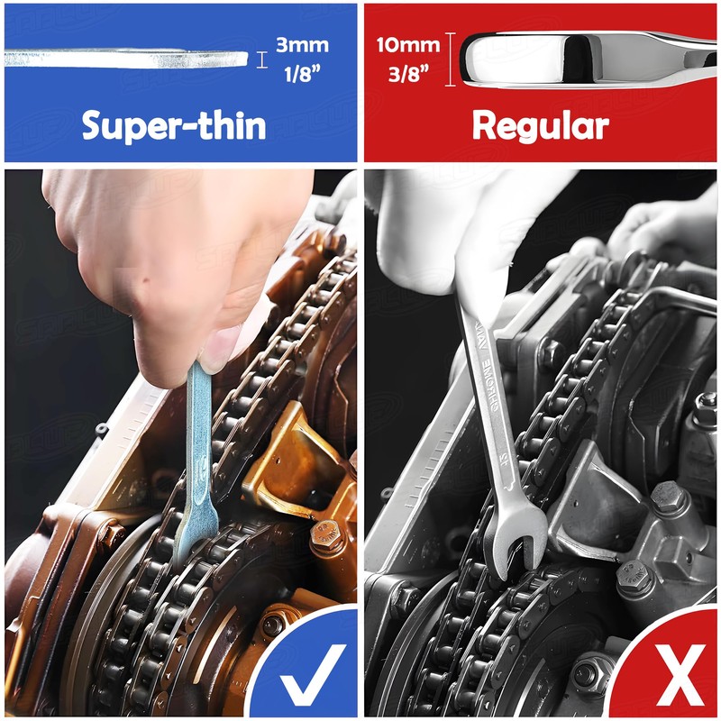 SABLUE 8mm Thru 24mm Double Ended Cone Wrench Spanner Tool